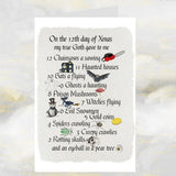 Goth 12 Days of Christmas Greetings Card