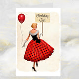 Retro Birthday Card, 1950's Style Birthday Card, 1950's Style Card, Retro 1950's, 1950's Style, Vintage Style Birthday Card.