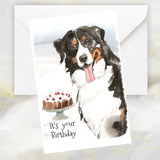 Bernese Mountain Dog Greetings Card, Funny Bernese Mountain Dog Card, Bernese Mountain Dog Birthday Card