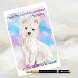 West Highland White Terrier Dog Greetings Card, Funny Dog Greetings Card, West Highland Terrier Dog Card, Dog Birthday Cards, Westie Dog, Dog Cards, Dog.