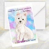 West Highland White Terrier Dog Greetings Card, Funny Dog Greetings Card, West Highland Terrier Dog Card, Dog Birthday Cards, Westie Dog, Dog Cards, Dog.