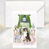 Bernese Mountain Dog Christmas Card, Funny Bernese Mountain Dog Christmas Card.