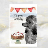 Black Poodle Dog Birthday Card