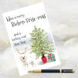 Bichon Frise Christmas Card, Funny Dog Christmas Card, Bichon Frise Dog Greetings Card.