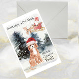 Cavapoo Dog Christmas Card, Funny Saying Cavapoo Christmas Card.