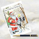 Border Collie Dog Christmas Card