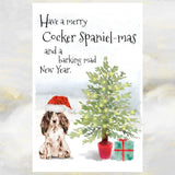 Cocker Spaniel Christmas Card, Cocker Spaniel Card, Christmas Cocker Spaniel Card.