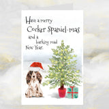 Cocker Spaniel Christmas Card, Cocker Spaniel Card, Christmas Cocker Spaniel Card.