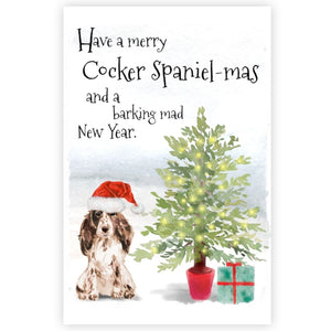 Cocker Spaniel Christmas Card, Cocker Spaniel Card, Christmas Cocker Spaniel Card.