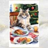 Maine Coon Cat Christmas Card