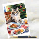 Maine Coon Cat Christmas Card