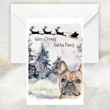 French Bulldog Christmas Card, Funny Frenchie Dog Christmas Art Card
