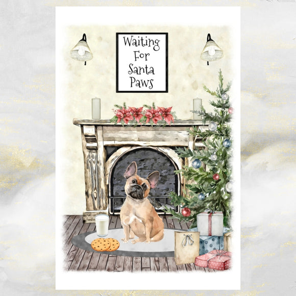 French Bulldog Christmas Card, Funny Frenchie Dog Christmas Card.