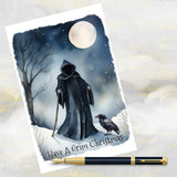 Grim Reaper and Raven Christmas Card