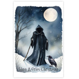 Grim Reaper and Raven Christmas Card