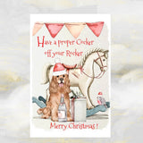 Cocker Spaniel Dog Christmas Card, Golden Cocker Spaniel Christmas Card.