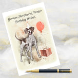 German Shorthaired Pointer Dog Birthday Wishes Card