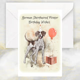 German Shorthaired Pointer Dog Birthday Wishes Card