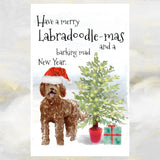 Labradoodle Dog Christmas Card, Dog Christmas Cards, Labradoodle Dog Greetings Card, Funny Dog Greetings Card,Labradoodle Dog, Dog Cards