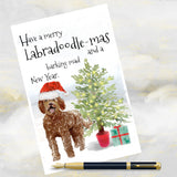 Labradoodle Dog Christmas Card, Dog Christmas Cards, Labradoodle Dog Greetings Card, Funny Dog Greetings Card,Labradoodle Dog, Dog Cards