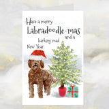 Labradoodle Dog Christmas Card, Dog Christmas Cards, Labradoodle Dog Greetings Card, Funny Dog Greetings Card,Labradoodle Dog, Dog Cards