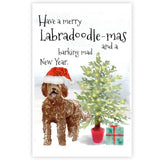 Labradoodle Dog Christmas Card, Dog Christmas Cards, Labradoodle Dog Greetings Card, Funny Dog Greetings Card,Labradoodle Dog, Dog Cards