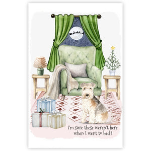 Lakeland Terrier Dog Christmas Card, Funny Lakeland Terrier Christmas Card.
