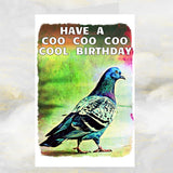 Funny Pigeon Birthday Card, Pigeon Card, Pigeons, Pigeon Birthday Card.