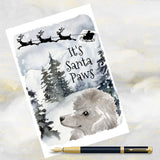 Poodle Dog Christmas Card, Cute Poodle Dog Christmas Card.