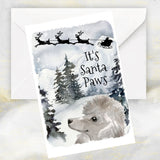 Poodle Dog Christmas Card, Cute Poodle Dog Christmas Card.