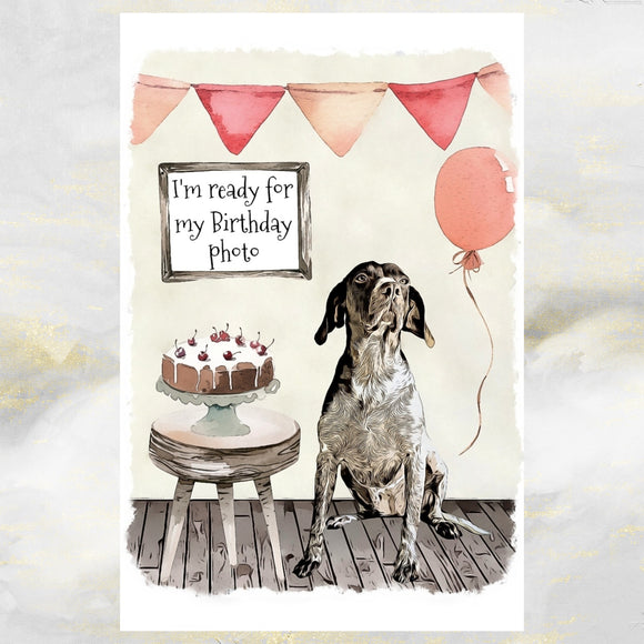 German Shorthaired Pointer Dog Birthday Card,Funny German Pointer Greetings Card