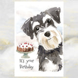 Schnauzer Dog Birthday Card, Funny Schnauzer Birthday Card, Schnauzer, It's Your Birthday Schnauzer Greetings Card