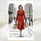 Retro Lady Christmas Card