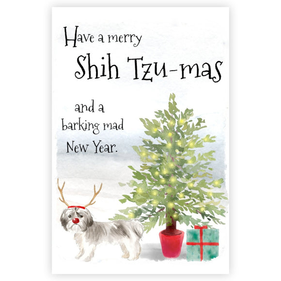 Shih Tzu Dog Christmas Card, Dog Christmas Cards, Shih Tzu Dog Greetings Card, Funny Dog Greetings Card, Shih Tzu Dog, Dog Cards