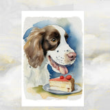 Springer Spaniel Dog Art Greetings Card