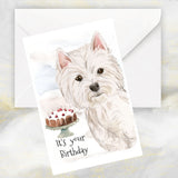 West Highland Terrier Dog Birthday Card, Westie Birthday Card, It's Your Birthday Westie Card