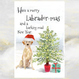 Yellow Labrador Dog Christmas Card, Dog Christmas Cards, Yellow Lab Dog Greetings Card, Funny Dog Greetings Card, Yellow Labrador Dog.