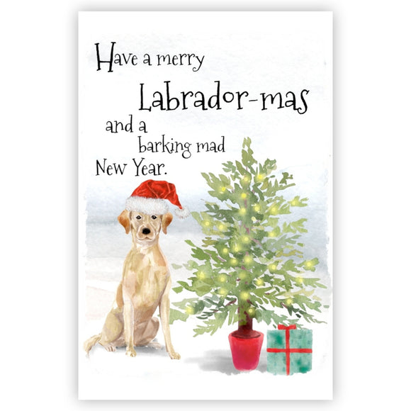 Yellow Labrador Dog Christmas Card, Dog Christmas Cards, Yellow Lab Dog Greetings Card, Funny Dog Greetings Card, Yellow Labrador Dog.