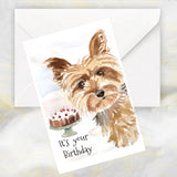 Yorkshire Terrier Dog Birthday Card, Yorkie Birthday Card, It's Your Birthday Yorkshire Terrier Greetings Card