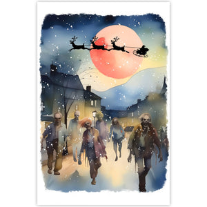 Zombie Art Christmas Card