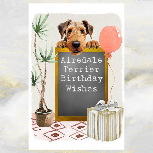 Airedale Terrier Dog Birthday Card.