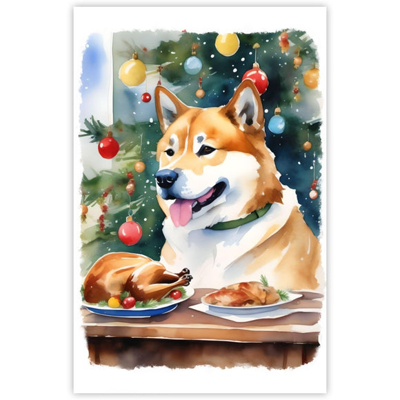 Akita Dog Christmas Card