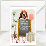 Basset Hound Dog Birthday Greetings Card