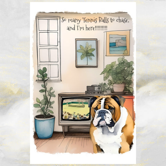 Funny British Bulldog Greetings Card