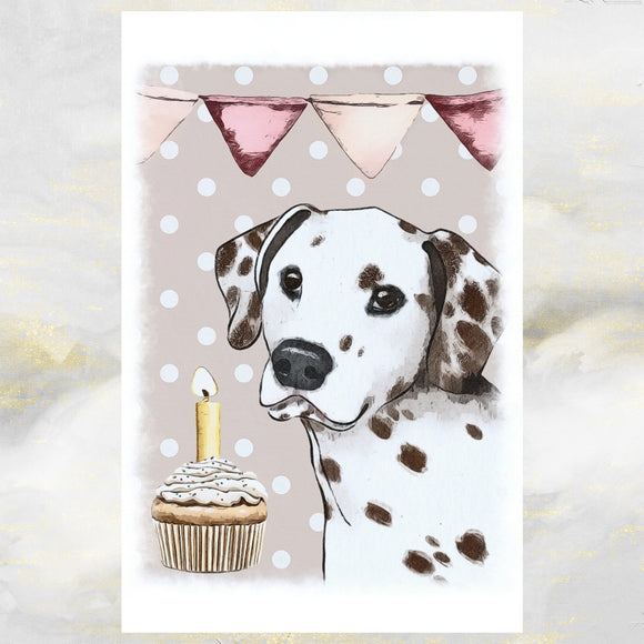 Dalmatian Dog Birthday Greetings Card