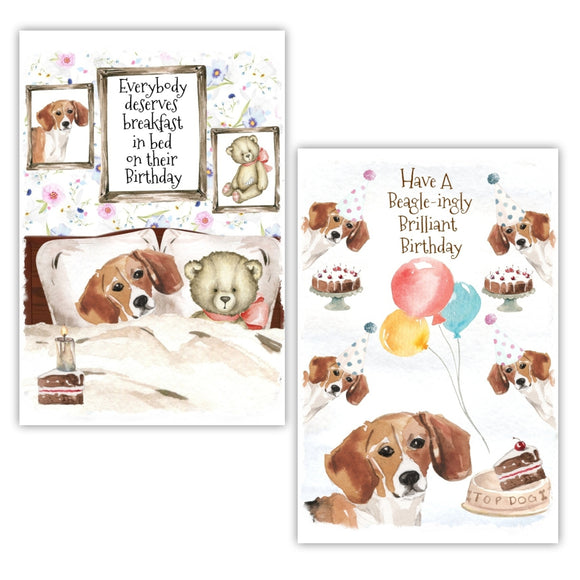 beagle dog birthday greetings card
