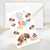 Beagle Dog Birthday Card, Funny Beagle Dog Birthday Card, Beagle Dog Greetings Card.