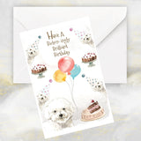 Bichon Frise Dog Birthday Card, Funny Bichon Frise Dog Birthday Card, Bichon Frise Dog Greetings Card.