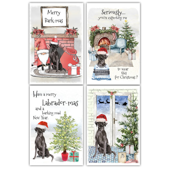 Black Labrador Dog Christmas Cards
