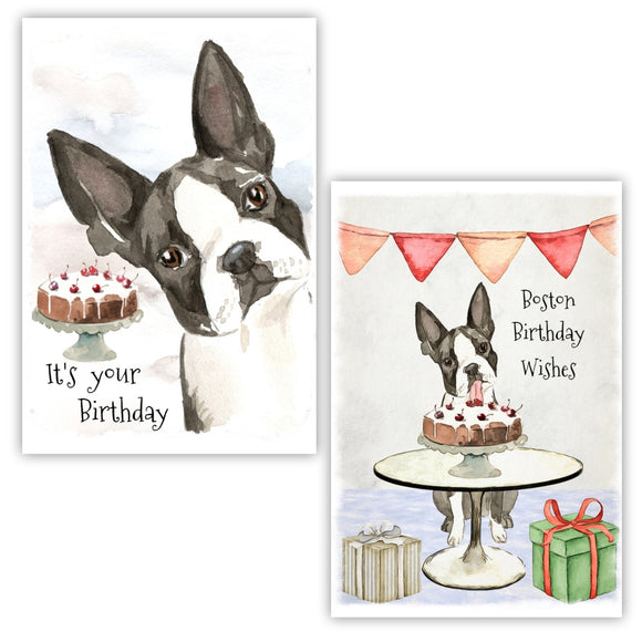 Boston Terrier Dog Birthday Cards